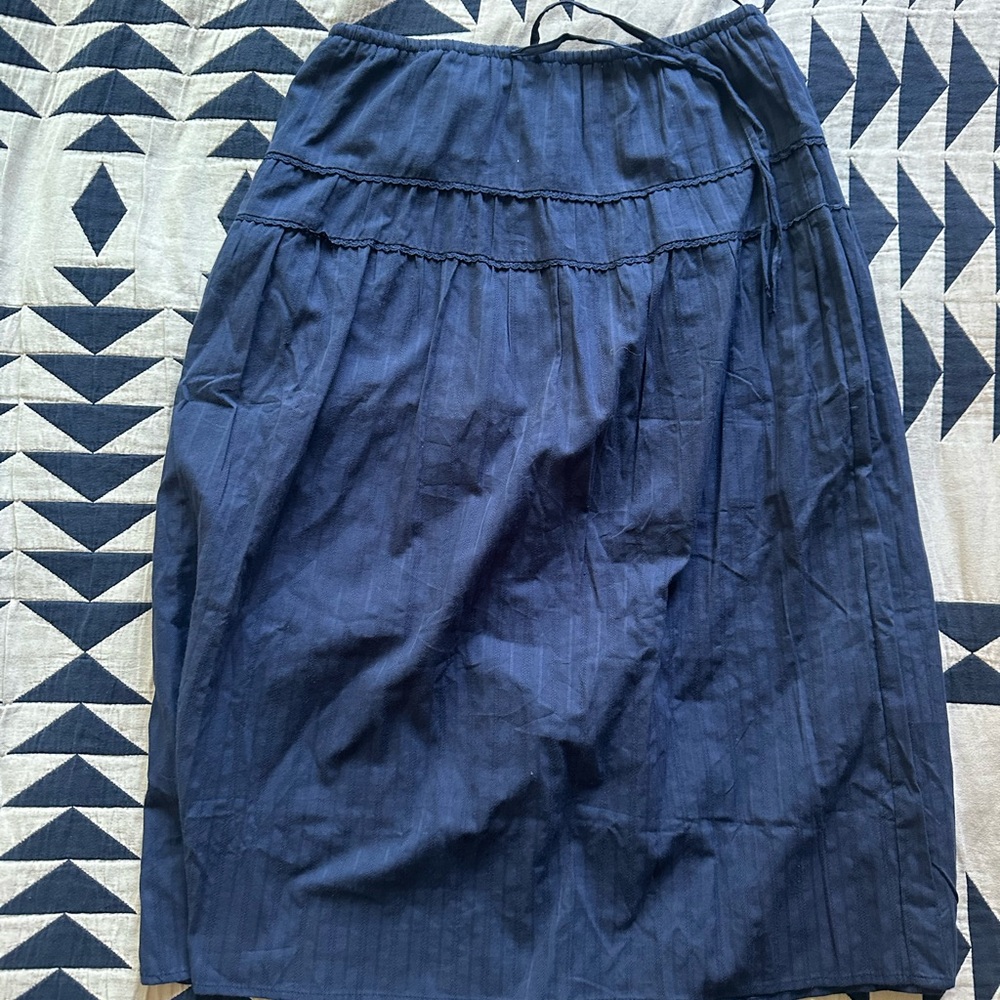 Navy Blue Midi Skirt